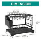 2-Tier Collapsible Dish Rack – Carbon Steel Kitchen Drainer – close-up product details