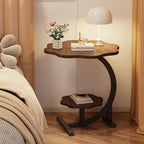 2-Tier Round Coffee Table – Modern Wood & Metal Side Table – additional product view