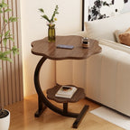 2-Tier Round Coffee Table – Modern Wood & Metal Side Table – additional product view 11