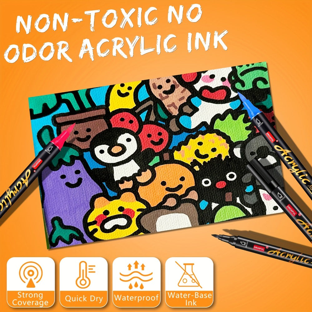 20 Color Dual Tip Art Marker Set for Home Studio Projects – feature reference