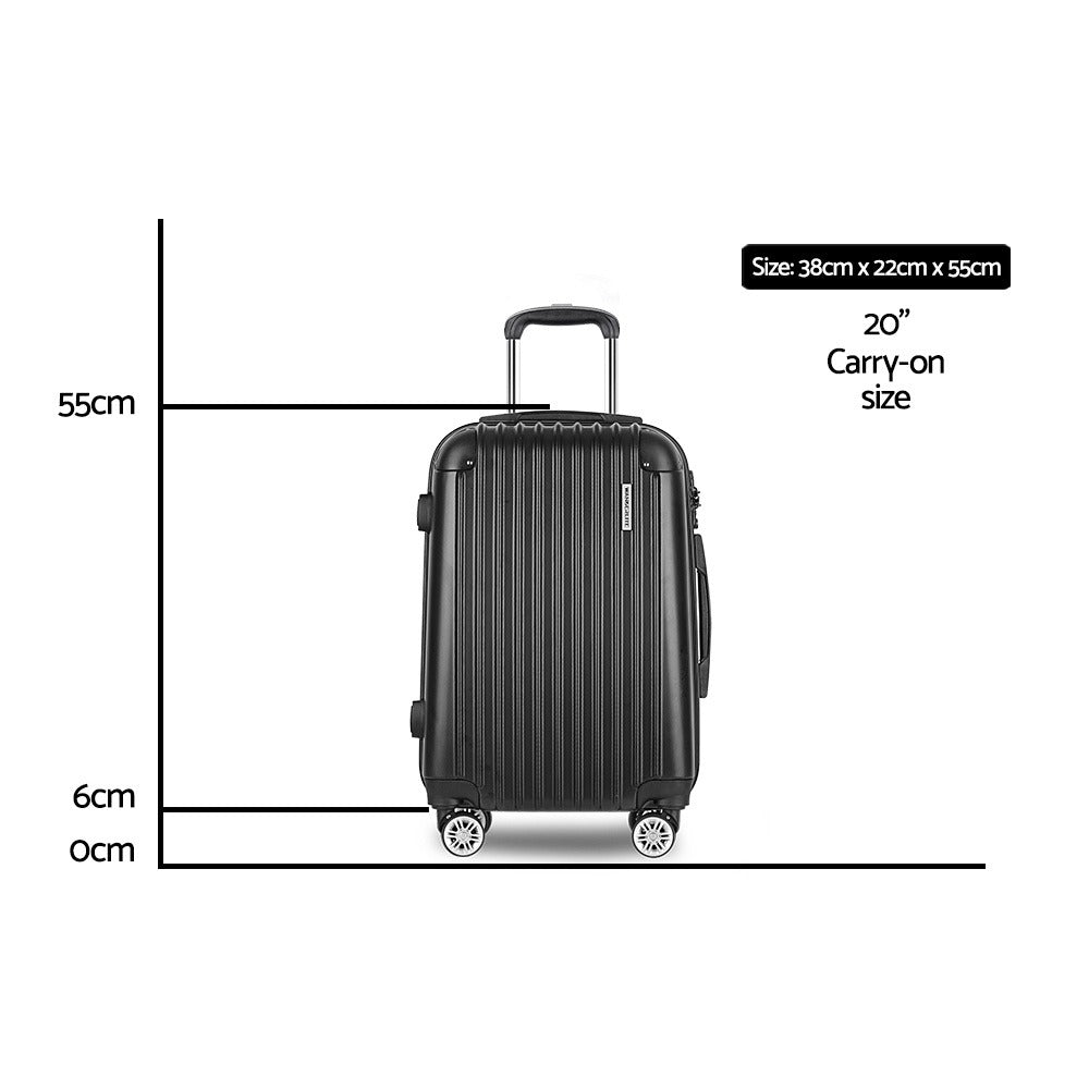 20-Inch Hardshell Trolley Suitcase – Lightweight Travel Luggage – close-up product details