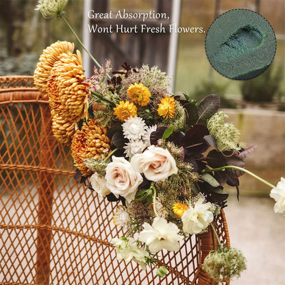 4pcs Round Floral Foam Blocks, Green Wet Foam Block, Dry Floral Foam, Wet Florist Block Flower Arrangement Supplies For Wedding Aisle Flowers, Arty Decoration, Party