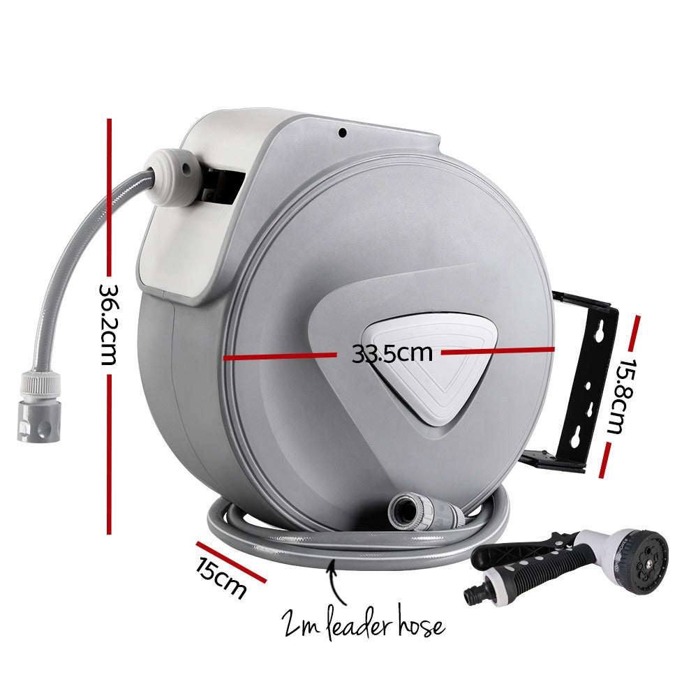 20m Retractable Garden Hose Reel – Auto-Rewind & Spray Gun Included – close-up product details