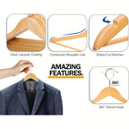 20pcs Wooden Clothes Hanger Set - bedroom and wardrobe organisation – alternate product view