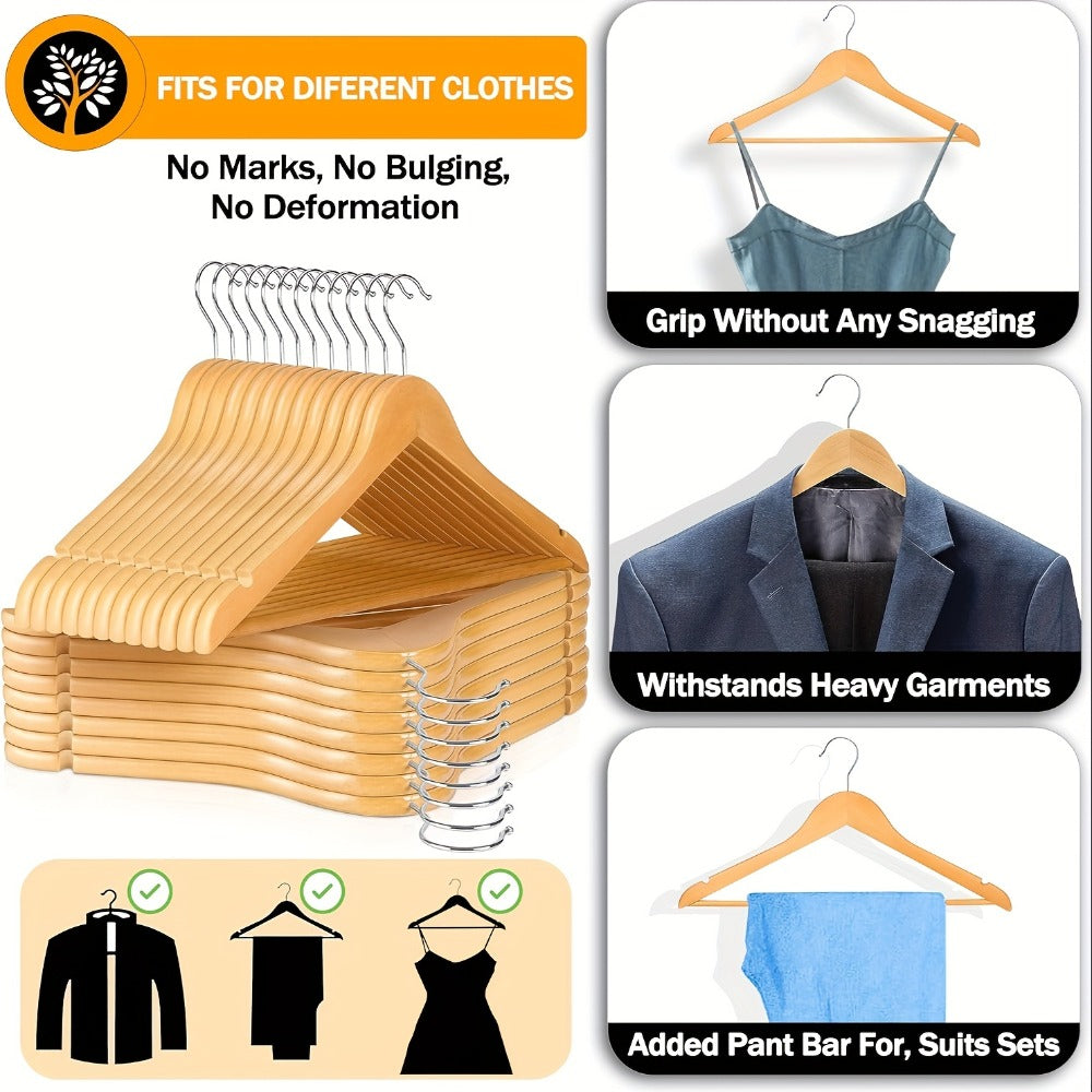 20pcs Wooden Clothes Hanger Set - bedroom and wardrobe organisation – design and construction details