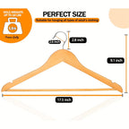 20pcs Wooden Clothes Hanger Set - bedroom and wardrobe organisation – close-up product details