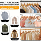 20pcs Wooden Clothes Hanger Set - bedroom and wardrobe organisation – feature reference