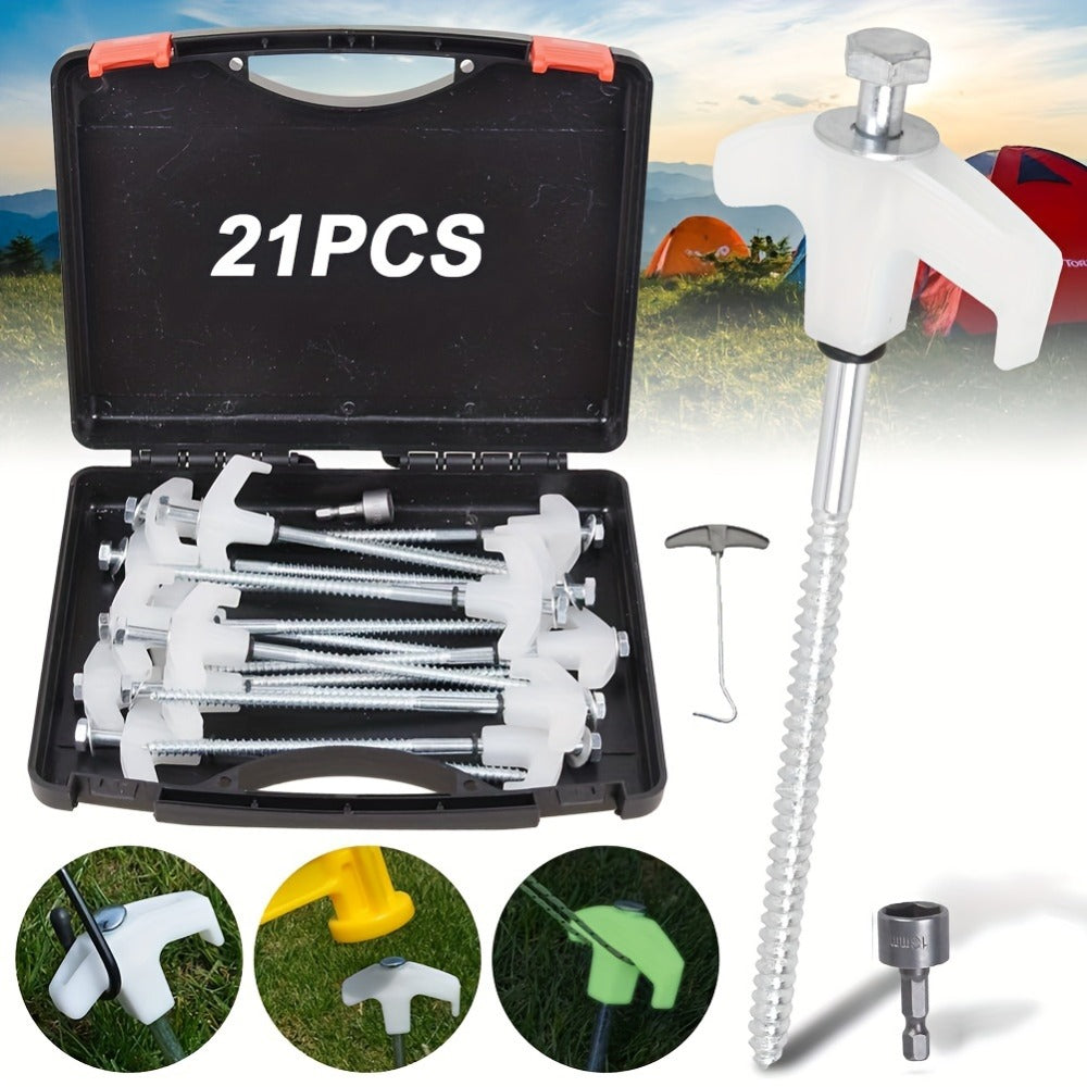 -Piece Metal Tent Peg Set for the stated outdoor use