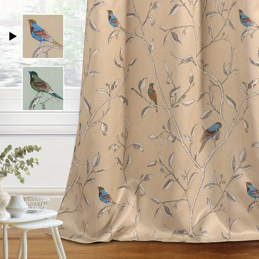 Blackout Curtains for Bedroom/Living Room Printed Pattern Blackout Curtain Draperies, Classic Eyelet Modern Decoration