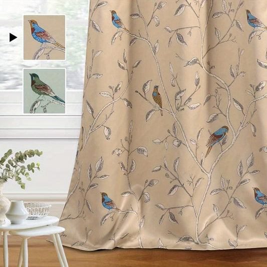Blackout Curtains for Bedroom/Living Room Printed Pattern Blackout Curtain Draperies, Classic Eyelet Modern Decoration