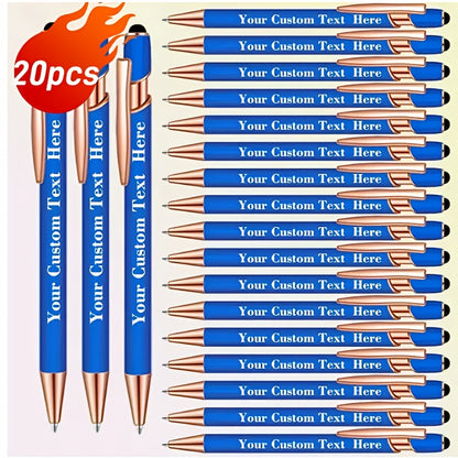 20pcs Ballpoint Pen Custom | 0.7mm&2-in-1 Touchscreen Pen | Personalized Engraved Pen Bulk | Office Supplies | School Supplies | Birthday Gift | Fathers Day Gift
