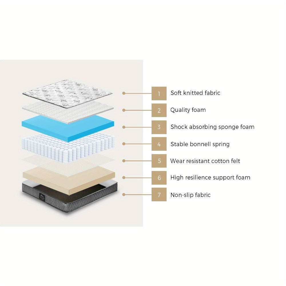 21cm Luxury Medium-Firm Bonnell Spring Mattress - bedrooms and guest – alternate product view