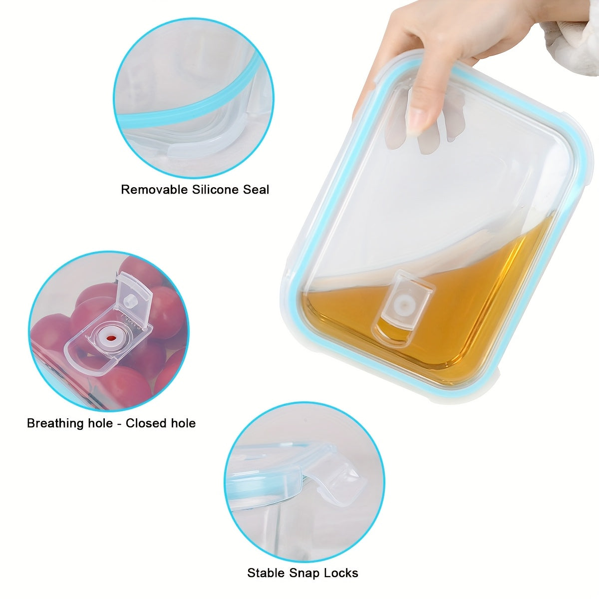 12pack Glass Food Storage Containers, Airtight Glass Meal Prep Containers with Lids, BPA Free & Leak Proof Lunch Box Safe for Microwave, Freezer, Dishwasher Kitchen Storage