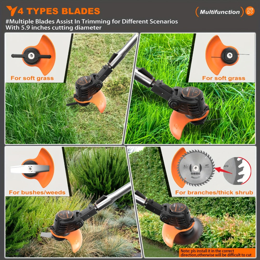 21V Cordless Electric Lawn Mower - lawn and garden maintenance – alternate product view