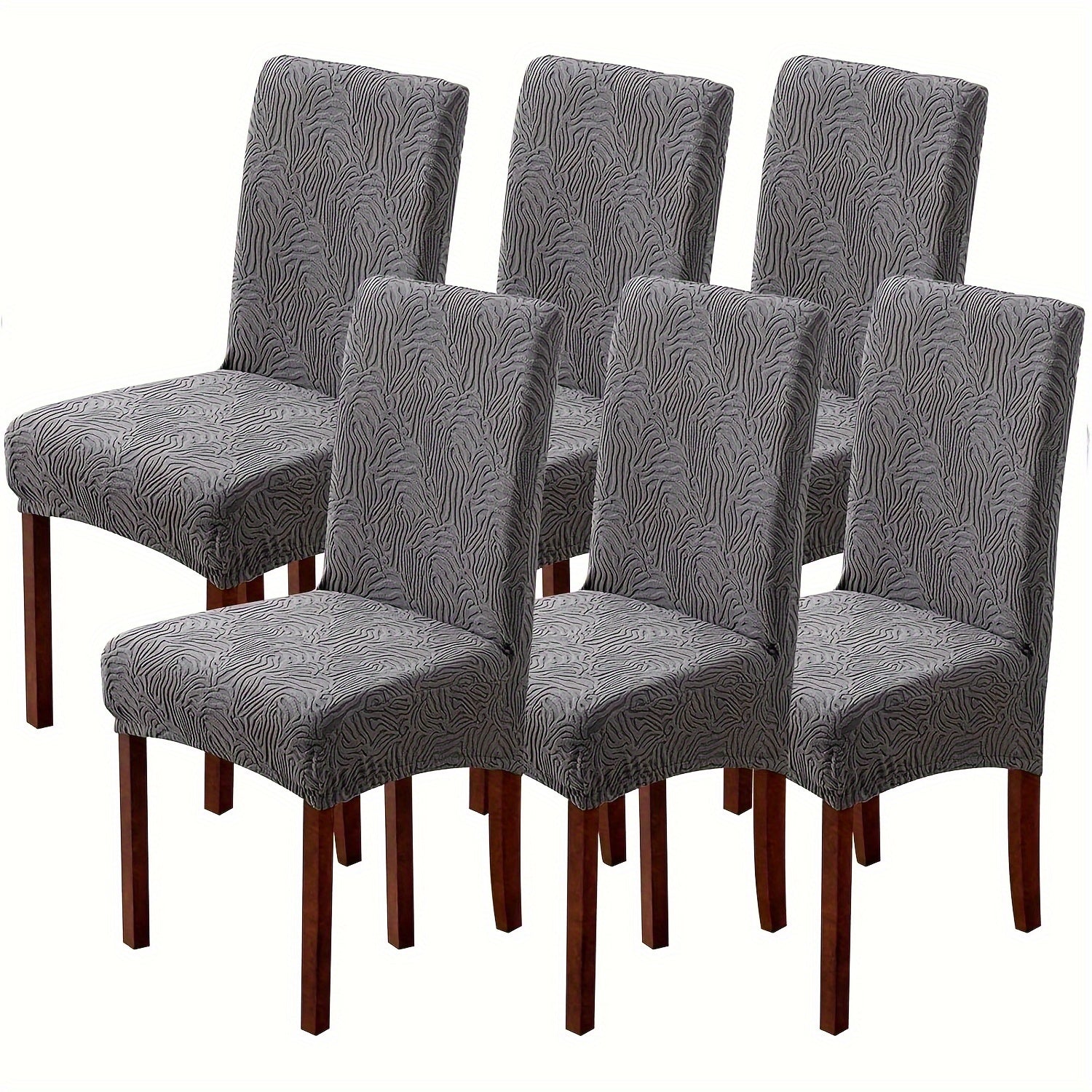 4/6pcs High Quality Chair Covers for Dining Room, Stretch Jacquard Dining Chair Slipcovers Removable Washable Chair Protector for Kitchen, Hotel, Restaurant