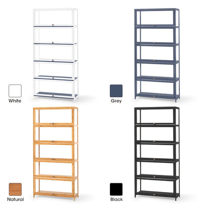 5-Tier Display Cabinet Storage Stand Rack White/ Natural/ Grey/ Black