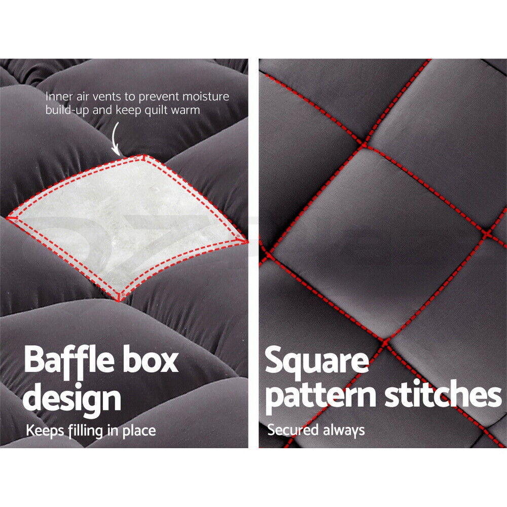Giselle Bedding Bamboo Charcoal Pillowtop Mattress Topper Protector Cover