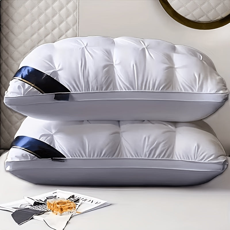 2pcs Luxury 5-Star Hotel Quality Pillows, Made Of Hypoallergenic Polyester Fabric, Core for All Seasons, White And Has A Proper Height, Non-Collapse High Pillow, Christmas Gifts for Women Men Mom Dad Elderly