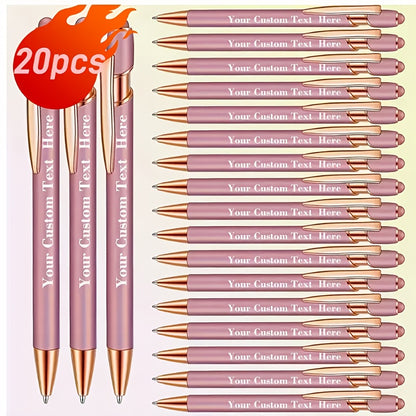 20pcs Ballpoint Pen Custom | 0.7mm&2-in-1 Touchscreen Pen | Personalized Engraved Pen Bulk | Office Supplies | School Supplies | Birthday Gift | Fathers Day Gift