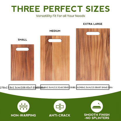[Acacia Wooden Board Set] Wood Chopping Board for Kitchen, Acacia Wooden Cutting Board Set Of 3 with Handle for Kitchen