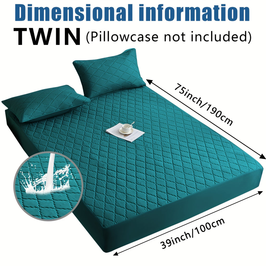 1pc Layered Waterproof Mattress Protector (Without Pillowcase And Pillow Insert) Soft And Comfortable Solid Color Bedding Mattress Cover Bedroom Guest Room Waterproof Fitted Sheet Only