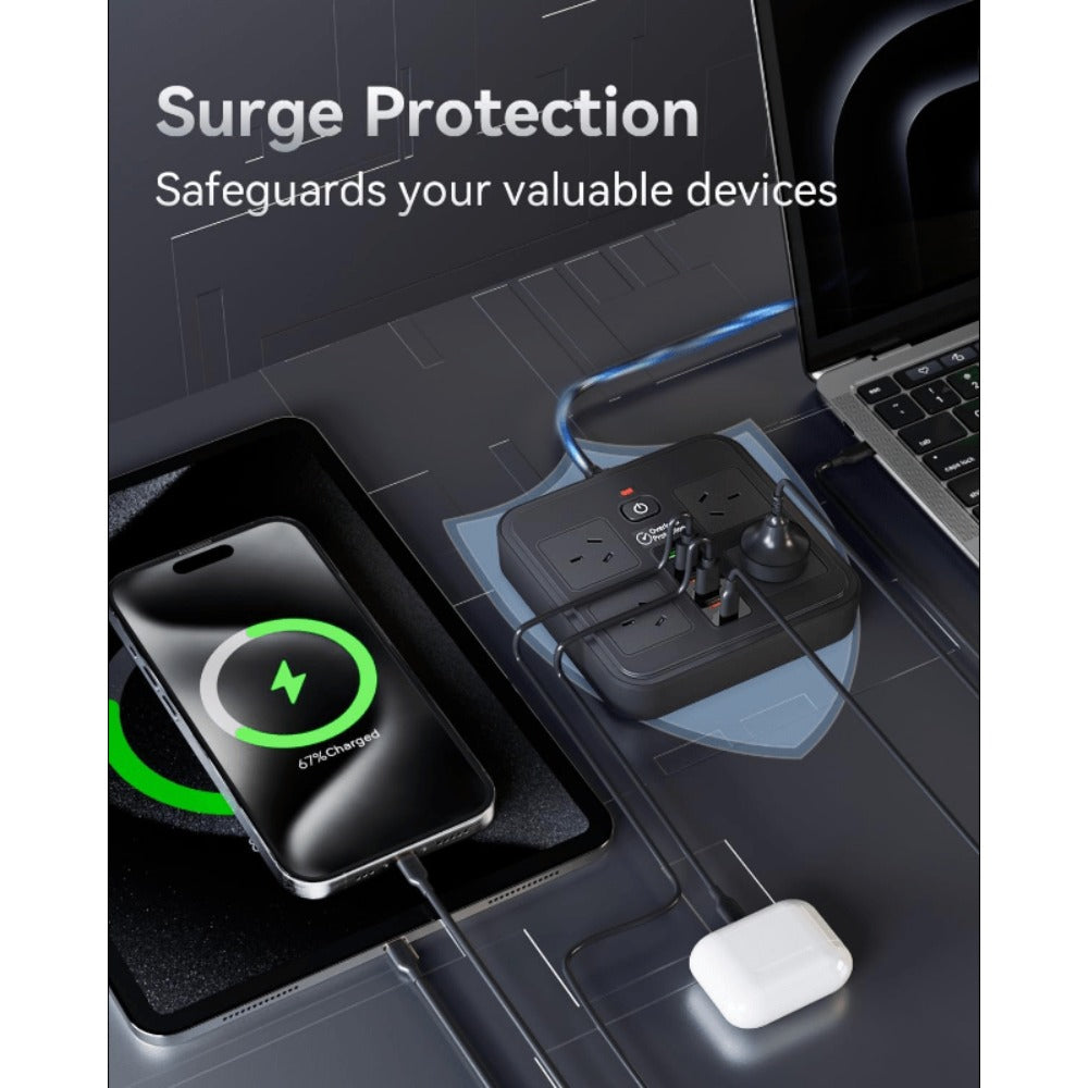 USB-C Surge Protector Power Board detail view 4 for Australian shoppers