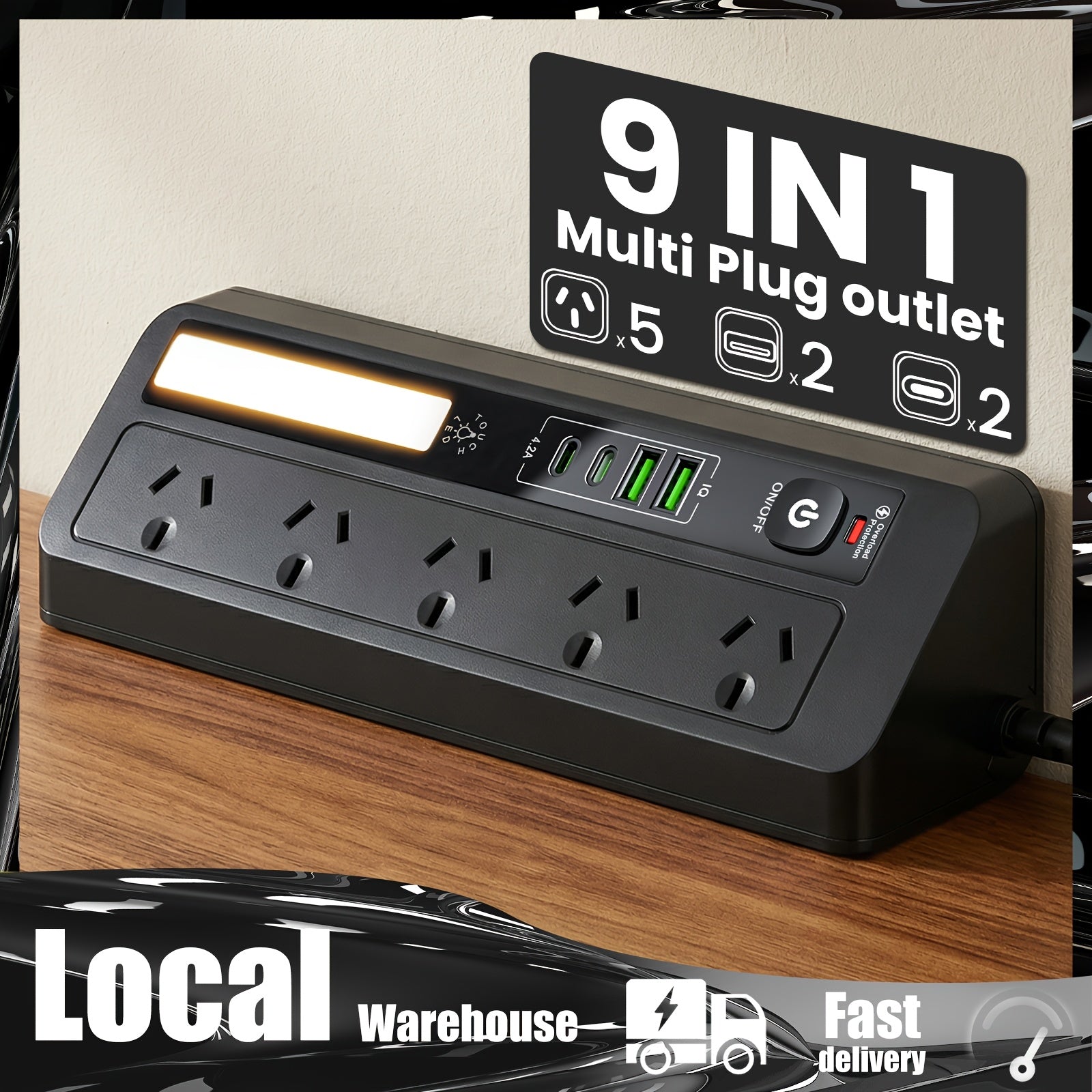 USB-C Surge Protector Power Board detail view 27 for Australian shoppers