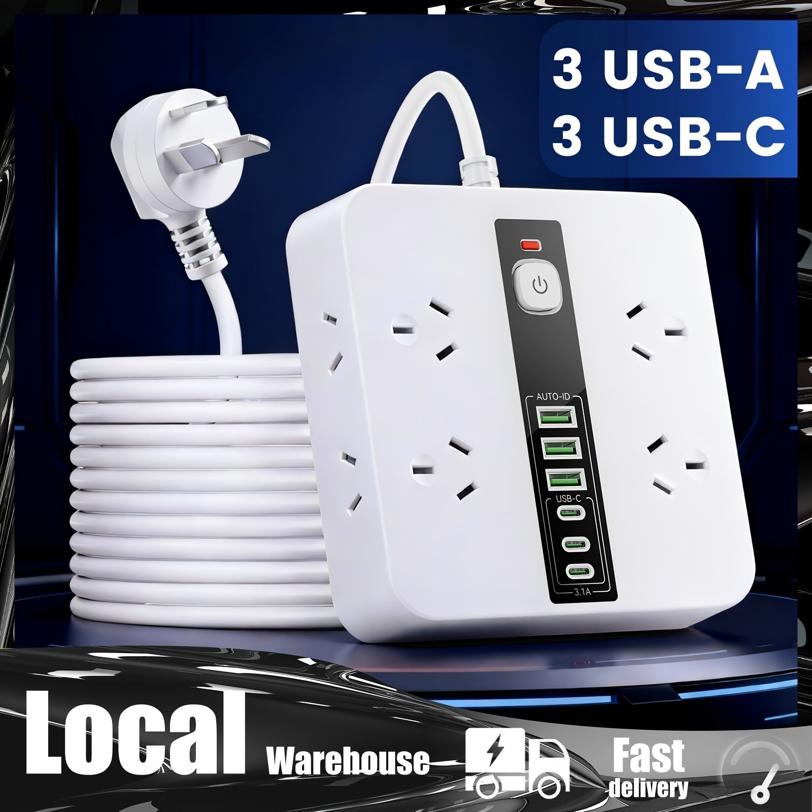 USB-C Surge Protector Power Board detail view 29 for Australian shoppers