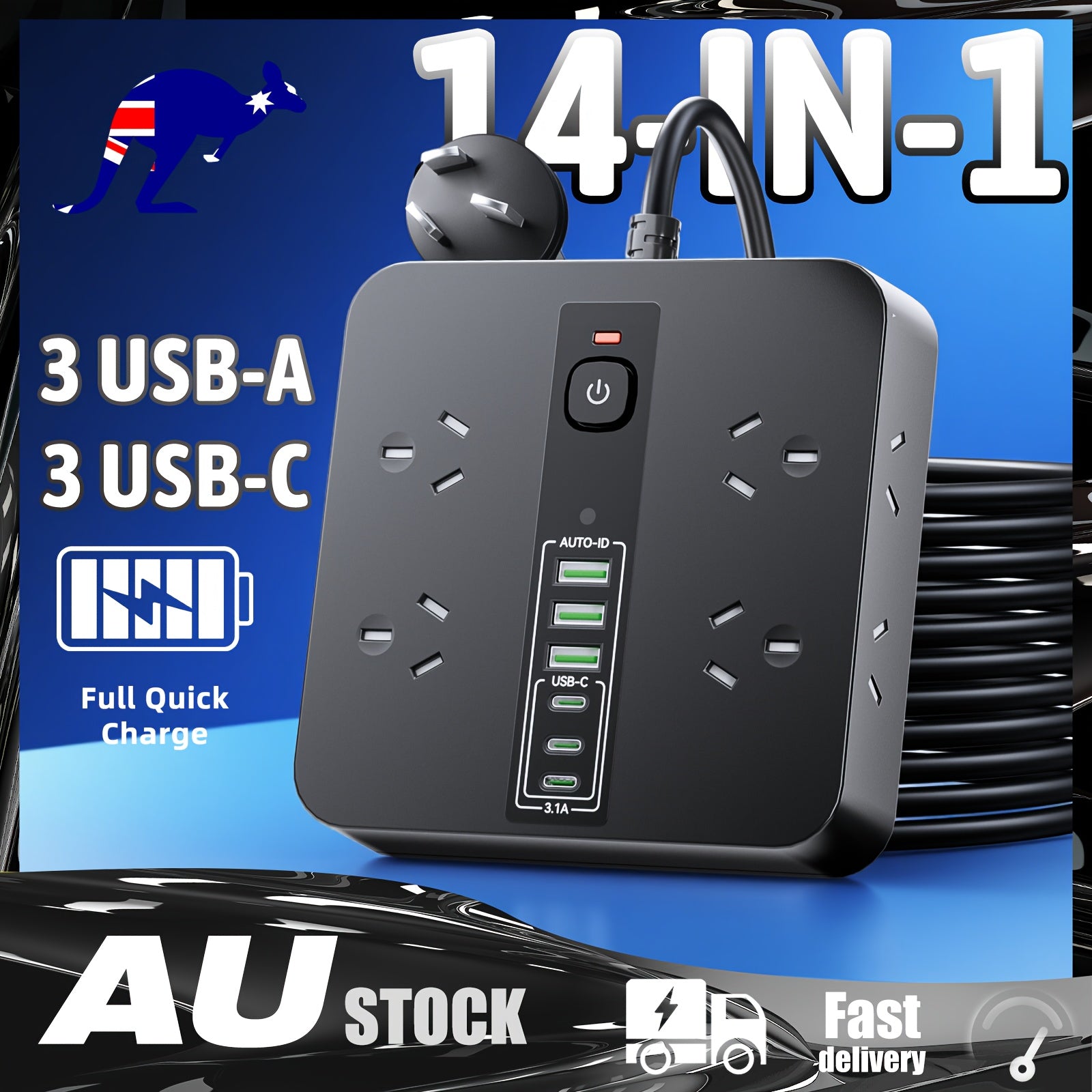 2500W USB-C Surge Protector Power Board - home offices and – additional product view 33