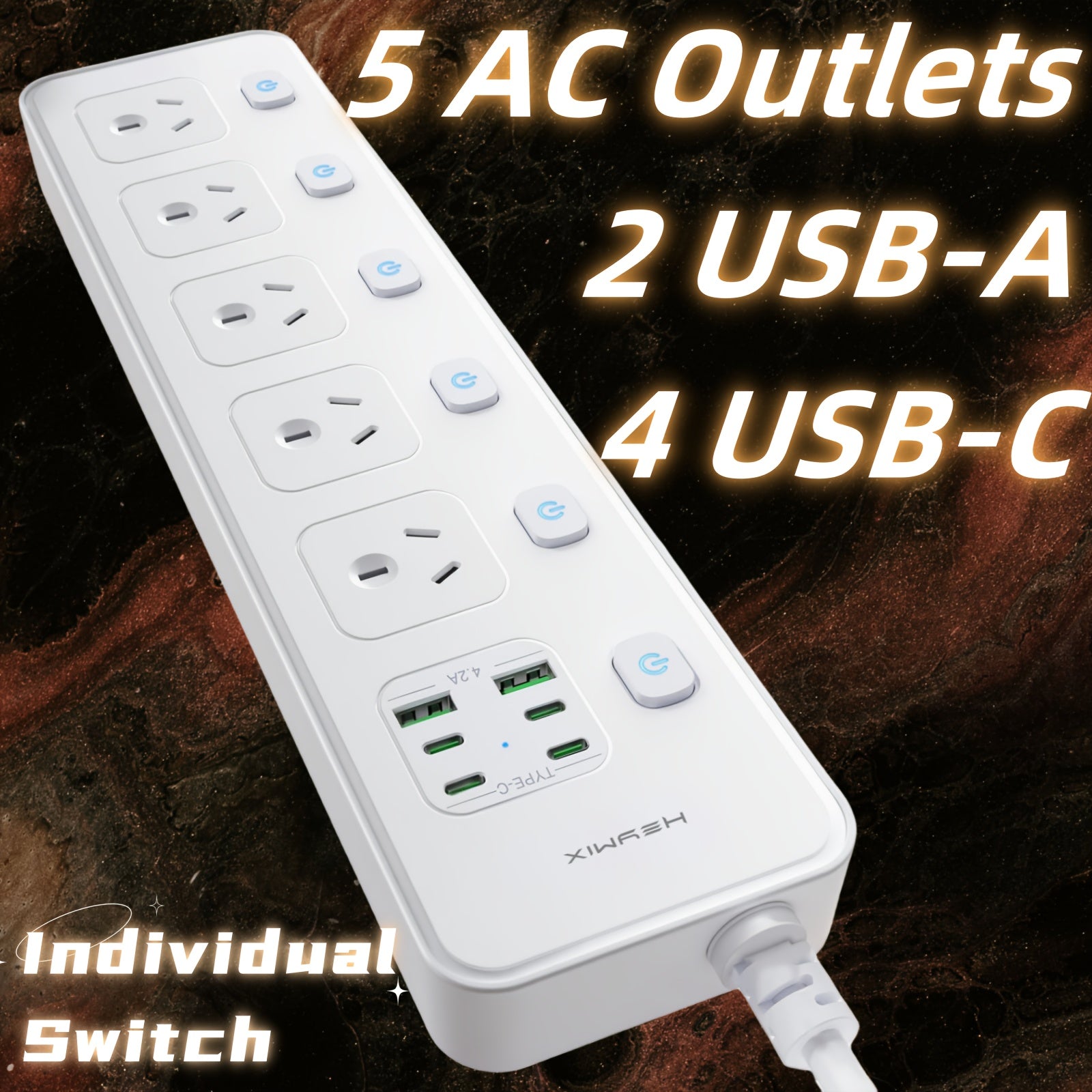 2500W USB-C Surge Protector Power Board - home offices and – additional product view 36
