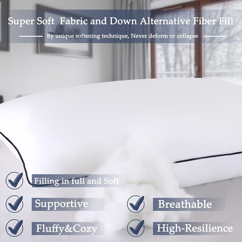 [Five-Star Hotel Cervical Pillow] 2/4pcs Five-Star Hotel Style Cervical Pillow - Soft And Comfortable Non-Collapse Sleep Aid Pillows For Sleeping- Home Gift Festival Gift Room Decor High-Quality, And Perfect For Side Or Back Sleeping