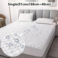 1pc 100% Waterproof Quilted Mattress Protector - Luxury Soft Comfort Waterproof Mattress Protector - Machine Washable, Breathable, Protection for Bedroom And Hotel - White