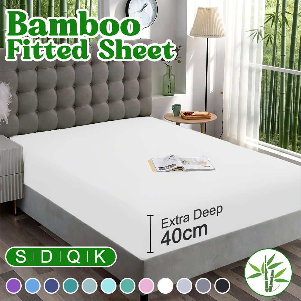 Cooling Bamboo Fitted Sheet – Cooling Bedding, Deep Pocket – additional product view 23