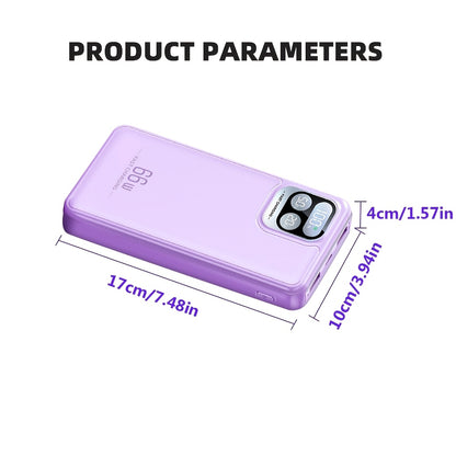 Protable Power Bank 50000mAh Battery Pack with 4 Cable Fast Charging Mini Ultra-thin Built In 4 Cables for Mobile Power Supply Dual Input USB Tpye-C Output Fast Charging for Camping Hiking Travel Mother's Gift