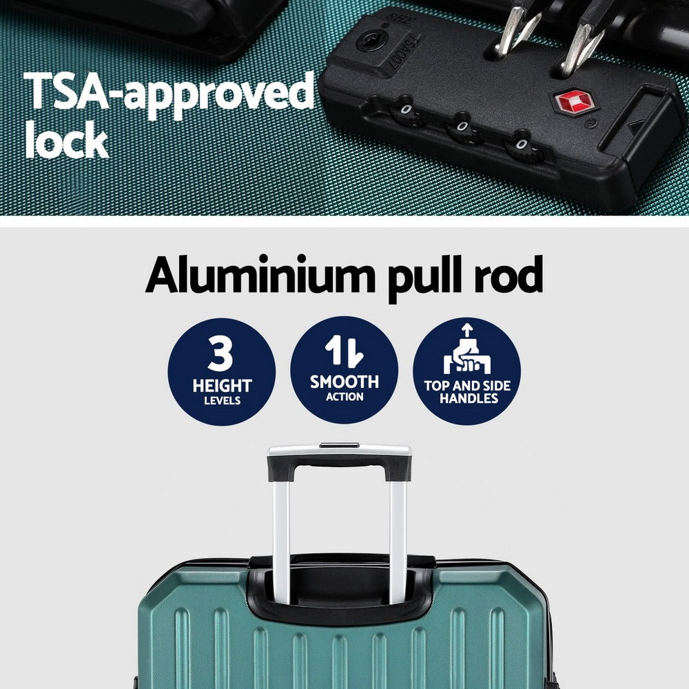 28-Inch Green Hardshell Suitcase – TSA Travel Luggage – additional product view