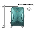 28-Inch Green Hardshell Suitcase – TSA Travel Luggage – close-up product details