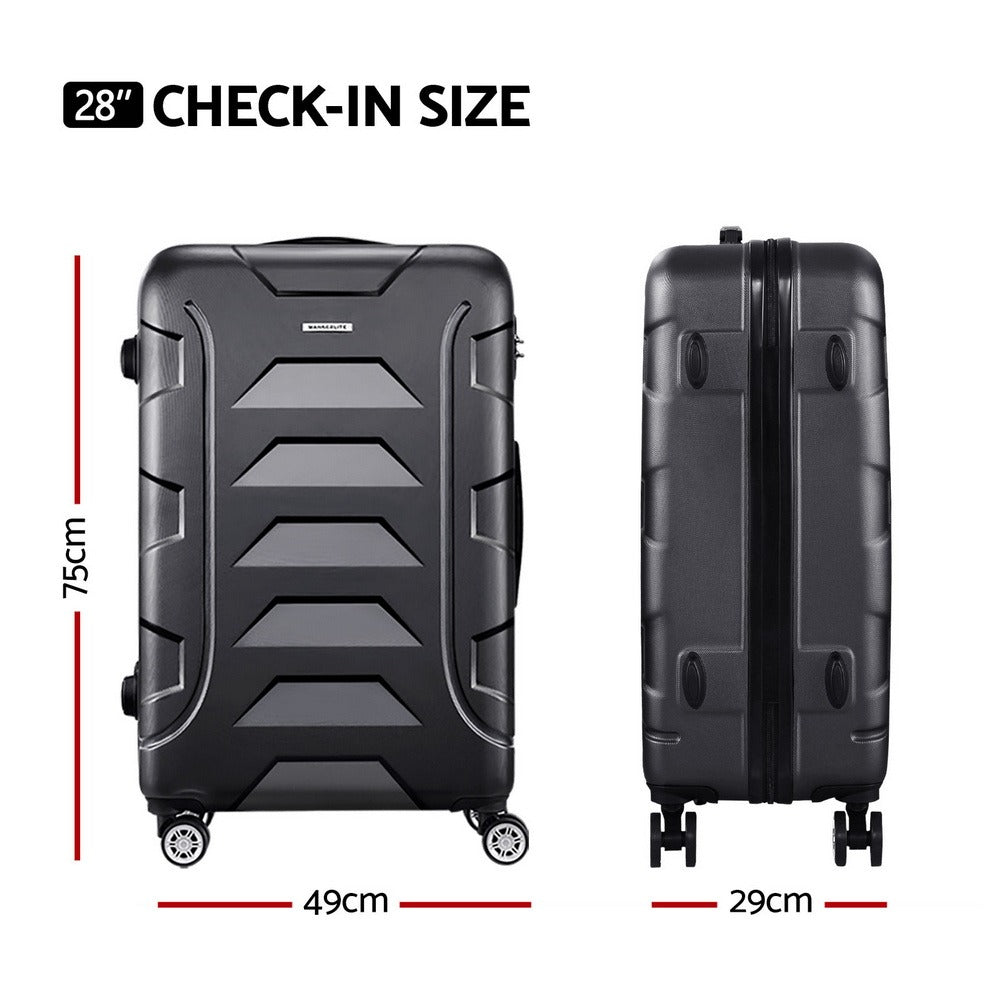 28-Inch TSA Hardshell Suitcase – Lightweight Travel Luggage – close-up product details