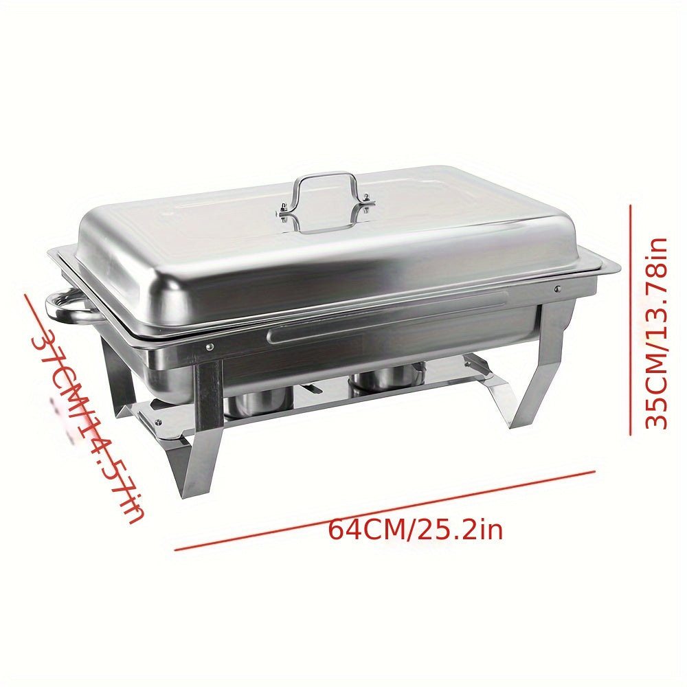 4.5 Lx2 Multi-Piece Stainless Steel Bain Marie Chafing Dish Buffet Food Warmer Pan Solely for Cooking