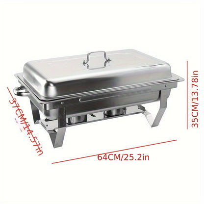 4.5 Lx2 Multi-Piece Stainless Steel Bain Marie Chafing Dish Buffet Food Warmer Pan Solely for Cooking