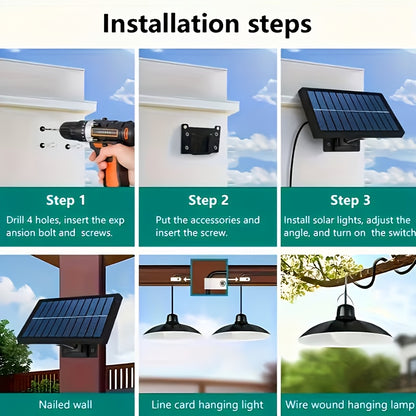 Solar Ceiling Lamp, Solar Garden Lamp, Intelligent Light-sensing Solar Lamp, Outdoor IP44 Solar Lamp, Decorative Pendant Lamp, Suitable for Indoor Use, Barn, Decorative Lamp, Camping Lamp And Outdoor Lamp
