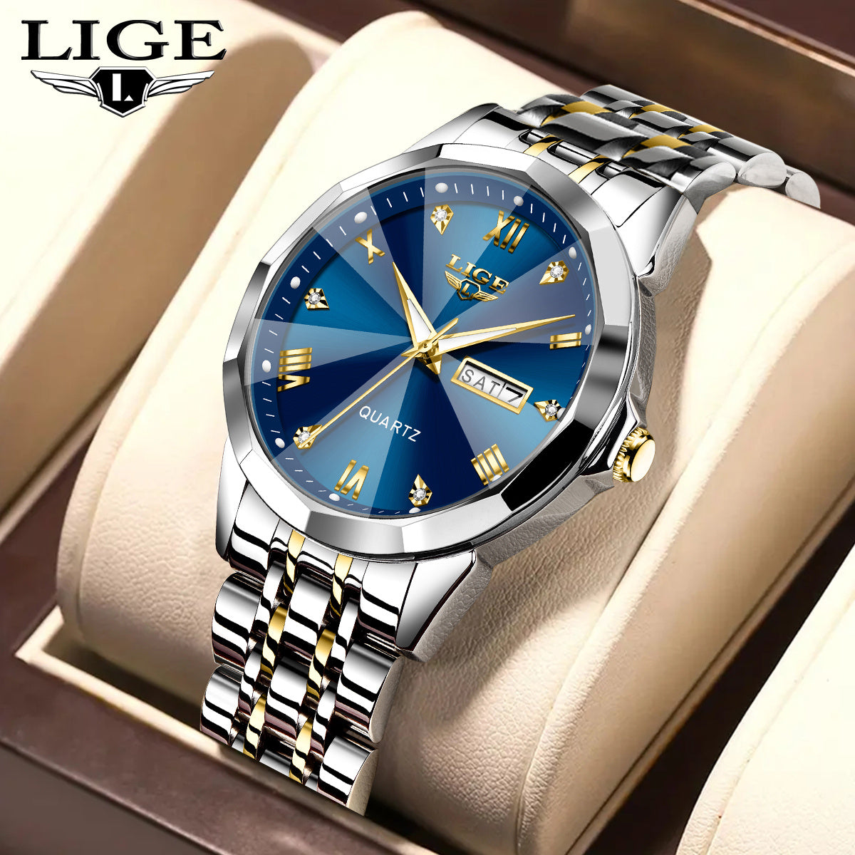 LIGE Quartz Watch/ Fashionable Appearance Steel Band/ Luminous Dial/ Time Reminder/ Multiple Colors/ Suitable for Teenagers Fashion and Versatile