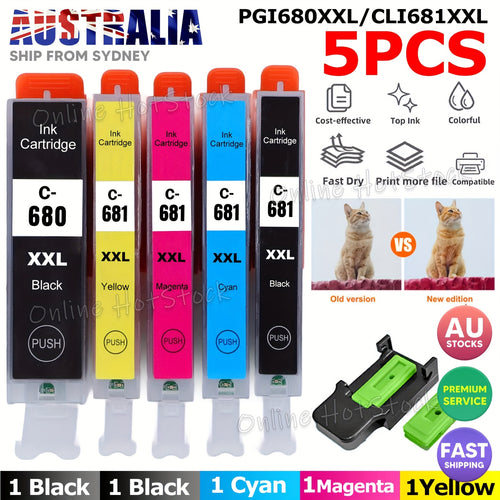 5x 680XXL 681XXL 680XL Ink for Canon PIXMA TR7560 TR8560 TS6160 TS6260 TS6360 AU