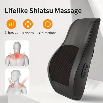 MASSTECK Shiatsu Back Massager with Heat, Deep Tissue for Neck, Shoulders & Back, 3 Massager Modes & 2 Heating Levels, 3D Kneading Massage for Body Relax, Massager Gifts for Mom, Dad, Women