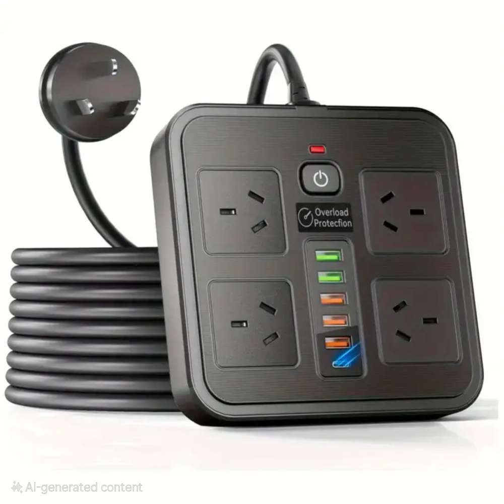 Smart Koala 10-in-1 Multi Ports Power Strip with USB & Surge Protection, 4 Outlets & 5 USB Ports, 1.8m Extension Cord, Wall Mountable, Ideal for Home Office & Gaming Consoles, 2500W Max Load Capacity, Gaming Console Accessory | Compact Power Strip | Effic