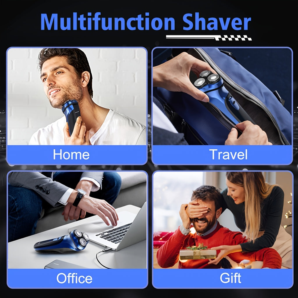 Electric Razor for Men, Electric Shaver for Men Face, Wet Dry Rechargeable Shaver with Pop Up Trimmer