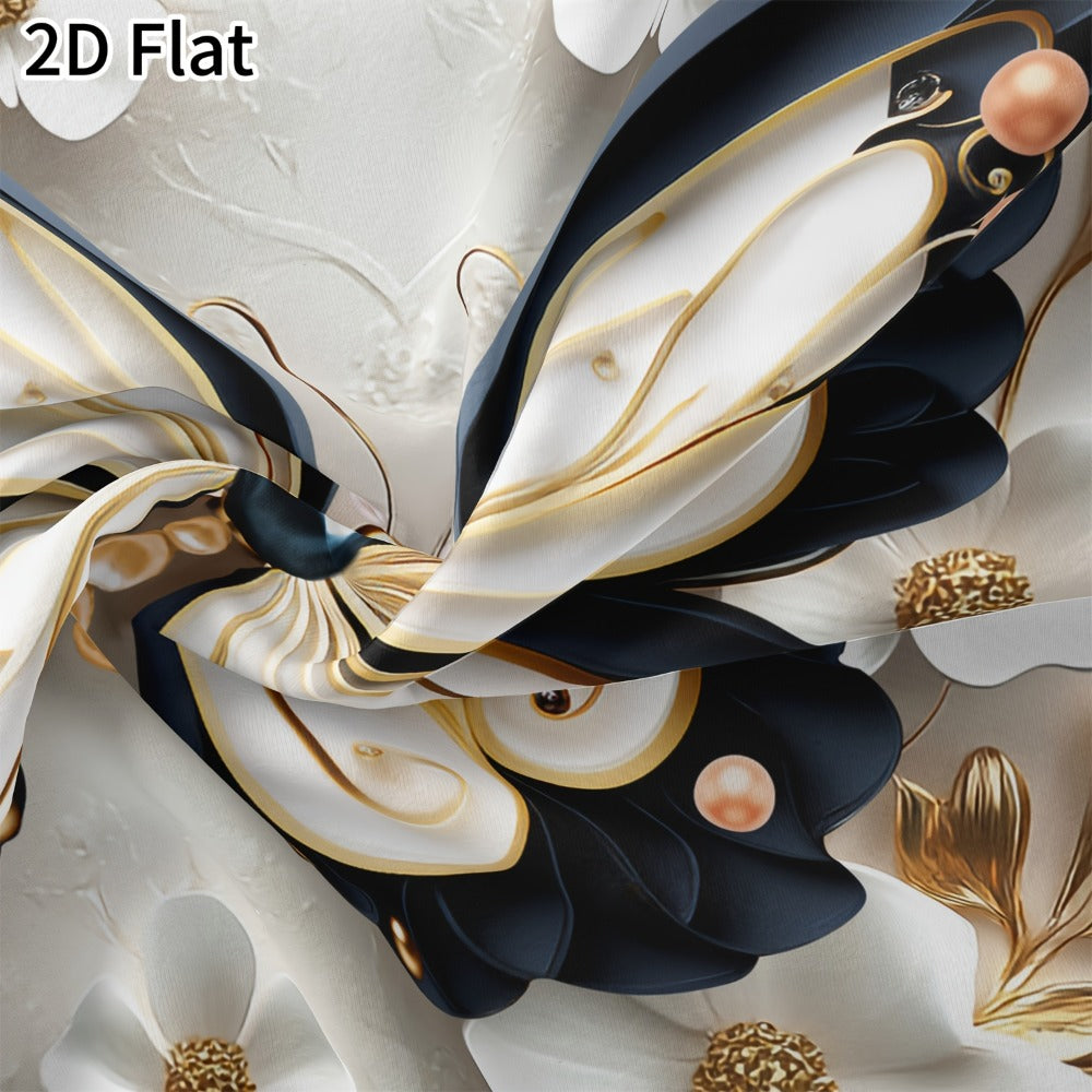 2D Flat White Flower Butterfly Duvet Cover Set – Soft Bedroom Bedding – additional product view 11