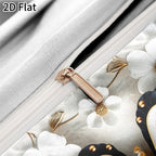 2D Flat White Flower Butterfly Duvet Cover Set – Soft Bedroom Bedding – additional product view 12