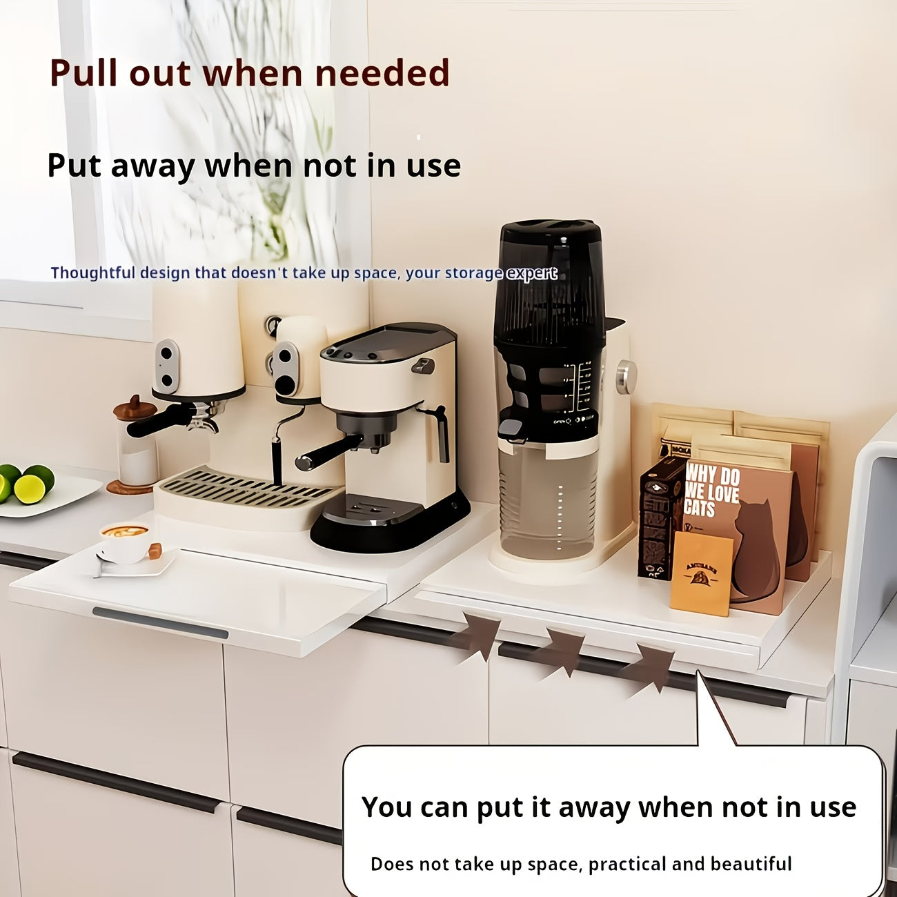 1pc Black And White, Adjustable Metal Microwave Tray Organizer - Pull-Out Drawer Organizer for Kitchen Countertops, Retractable Sliding Microwave Tray Organizer, Perfect for Meal Prep, Countertop Organizer | Modern Kitchen Rack, Utility Rack