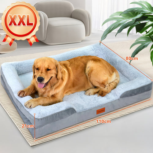 Orthopedic Dog Bed for Extra Large Dogs - Memory Foam Pet Sofa Bed with Removable Washable Cover, Non-Skid Bottom & Soft Lining, Orthopedic Support for Joint Health, Durable Rectangular Bed for Large Breeds, Easy Assembly