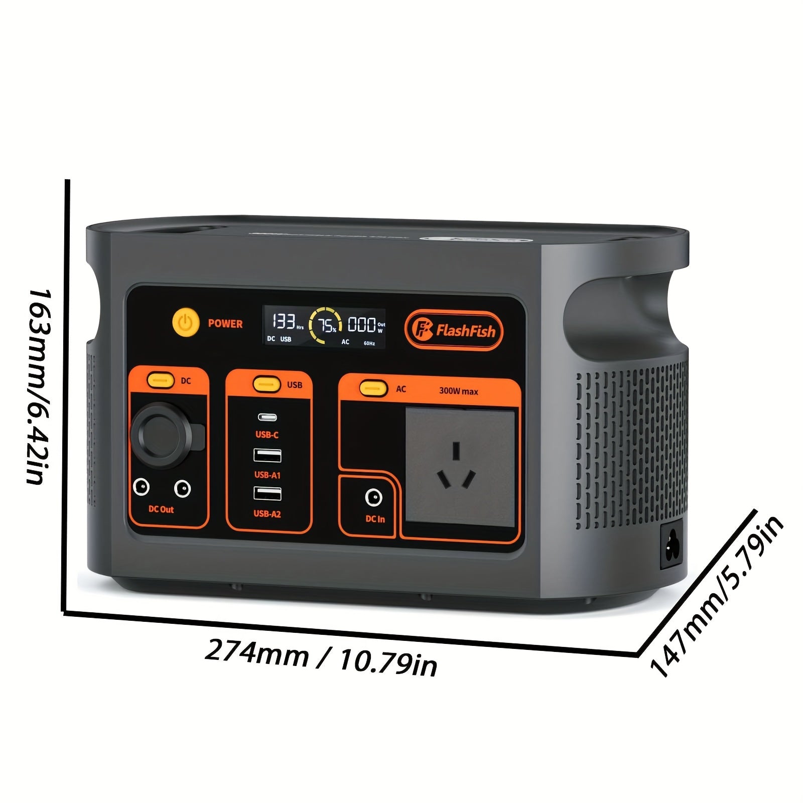 (100W Solar Panel Optional) Portable Power Station 300W 179Wh Portable Generator Rechargeable Battery Power Generator With/without 100W Solar Panel 18V Solar Charging, For Emergency, RV, Truck, Motorhome, Outdoor, Camping, Power Outages